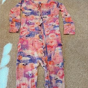 Whimsical Castle and Floral Kids Footie